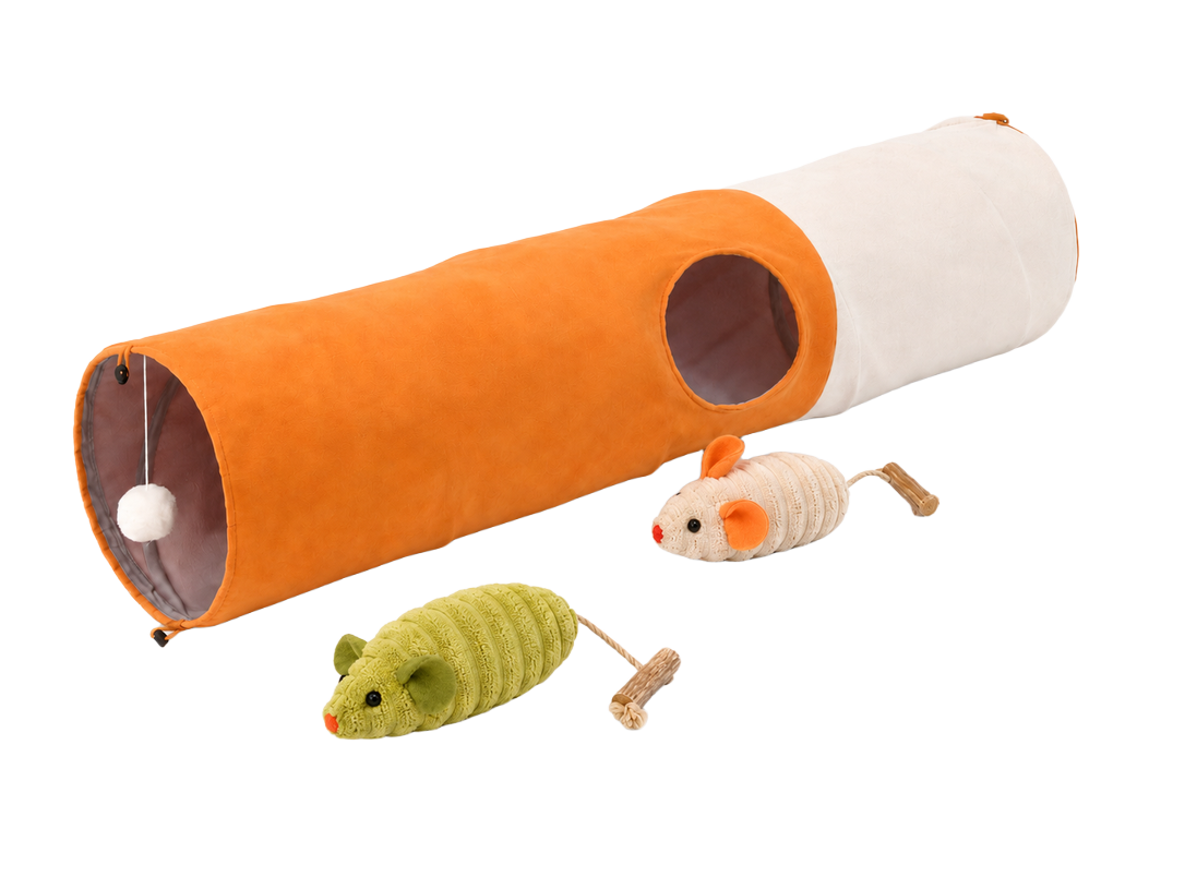 Cat tunnel + two mint mice